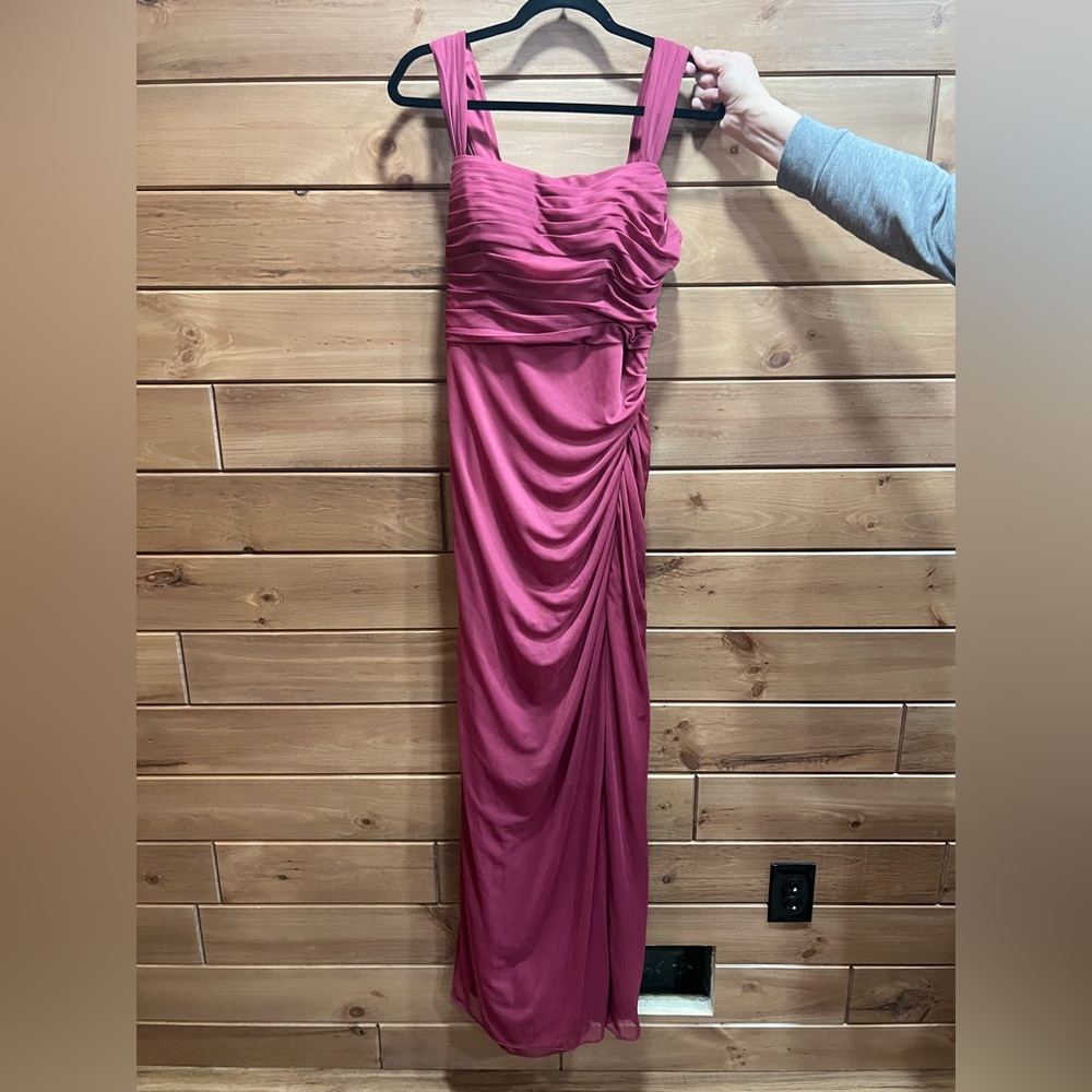 Azazie Fuchsia Ruched Maxi Dress